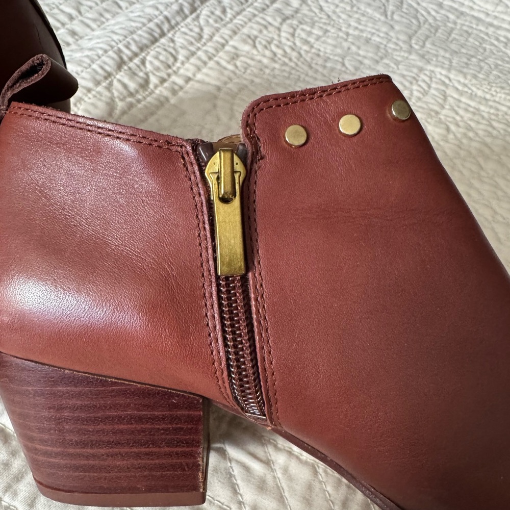 Franco Sarto Brown Ankle Booties with Monk Strap - Picture 5 of 6